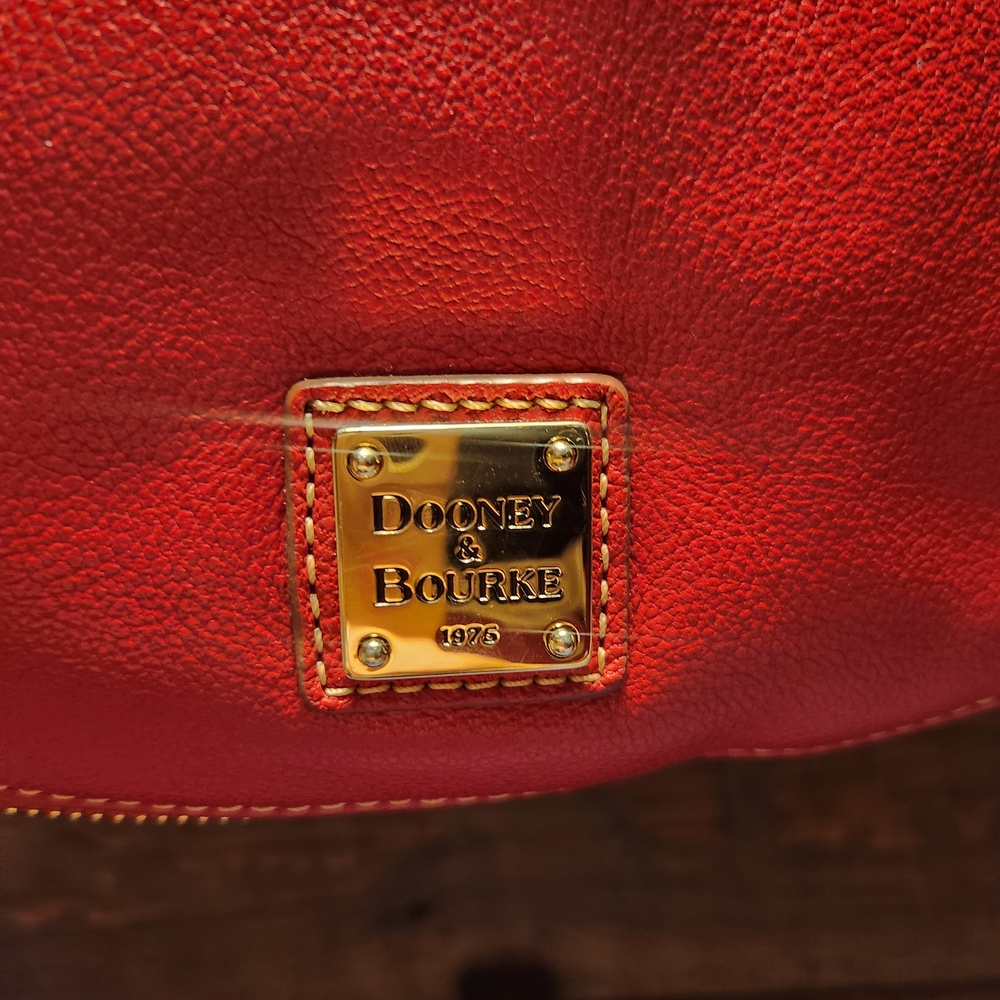 Dooney & Bourke Red Leather Hobo Bag - Picture 5 of 12